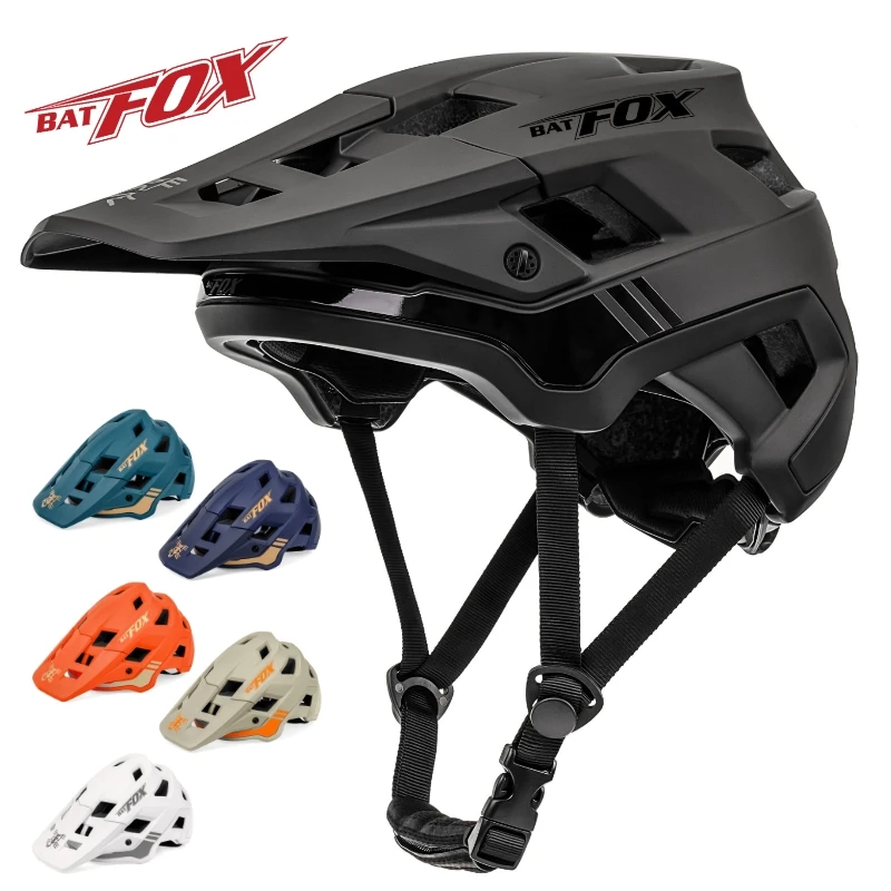 BATFOX Fahrradhelm Herren Fahrradhelm MTB Casco Bicicleta Mountainbike Casco Ciclismo Hombre Matt Schwarz Fahrradhelme
