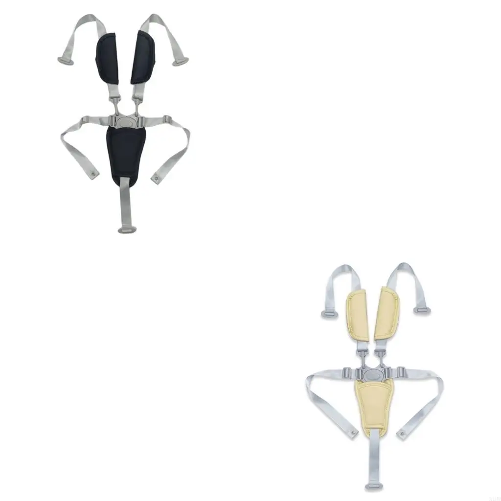  Universal 5 Point Infant Safety Belt Adjustable Length Highchair Strollers Harness Soft PU Crotch Support Nylon Straps