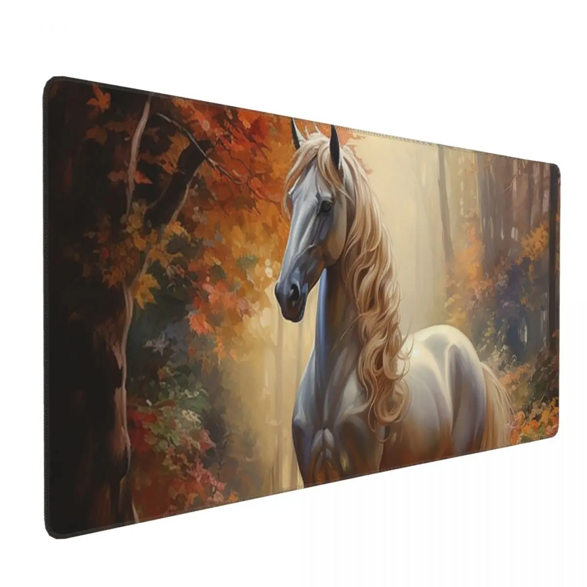 Large Mouse Pad Horse Under The Autumn Leaves Tree Gamer PC Laptop Mats Keyboard Carpet Computer Gaming Accessories Desk Mat