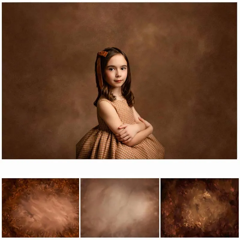 

LS Dark Brown Newborn Kids Abstract Texture Backdrop for Photography Old Master Background Photographic Studio Art Photocall