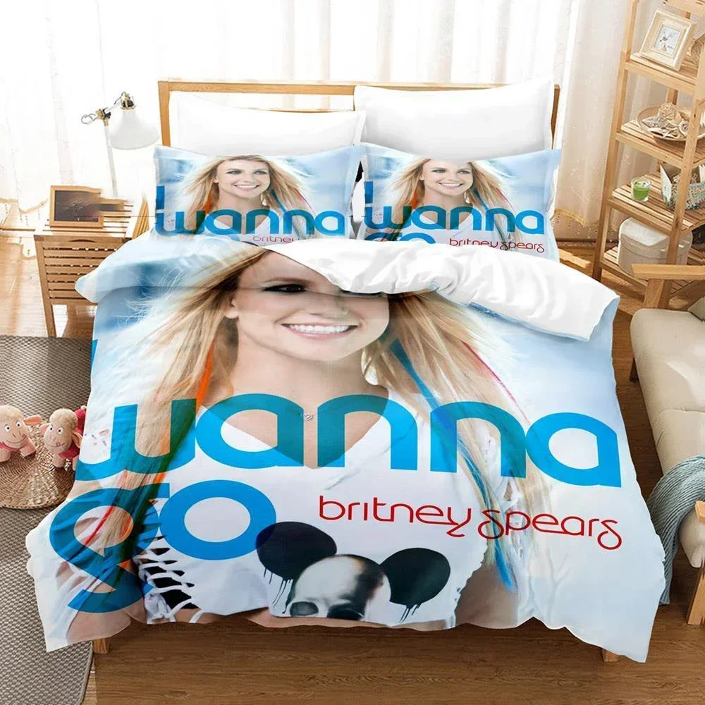 3D Printed Britney Spears Comfortable Duvet Quilt Cover Pillowcase Bedding Set Children Bedroom Decoration Home Textile