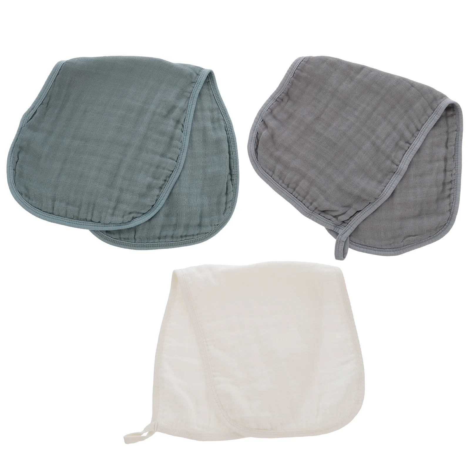 

3 Pcs Baby Burp Cloths Newborn Burping Rags Cotton Yarn Thick Absorbent Towels Gentle Skin Care Non Fading Color Firm Stitch