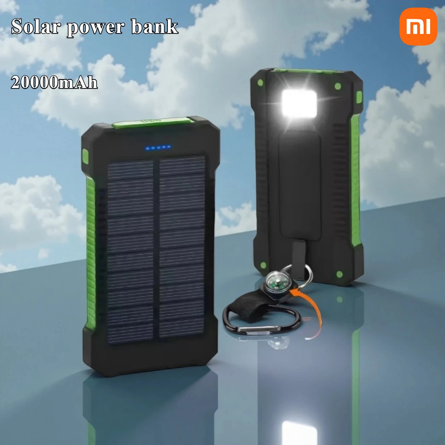 

Xiaomi 50000mAh Solar Power Bank for Portable Outdoor Fishing and Camping, Large Capacity Backup Battery with Compass