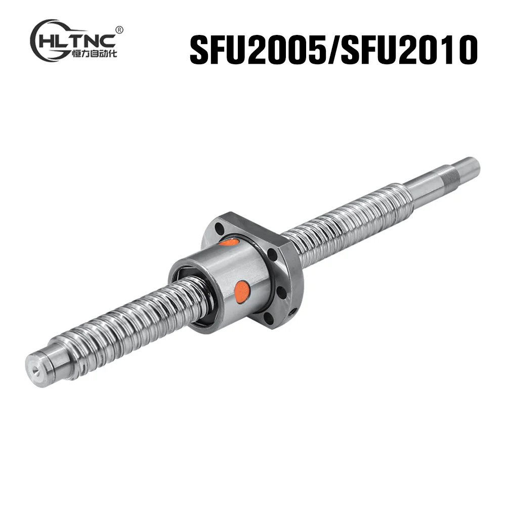 HLTNC SFU2005 SFU2010 20MM Diameter 5mm 10mm Lead End Machined Ballscrew Rod + Single Ball Nut  For CNC Engraver Milling Router