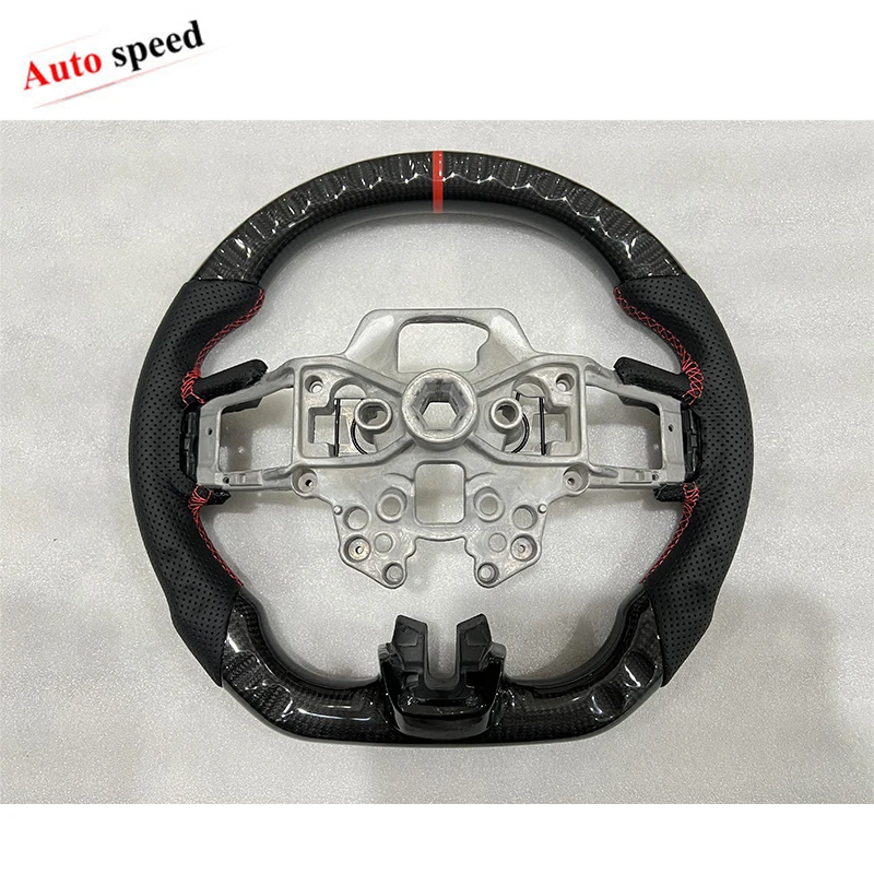 Real Carbon Fiber Steering Wheel for  F ord Mustang 18-23 view 3