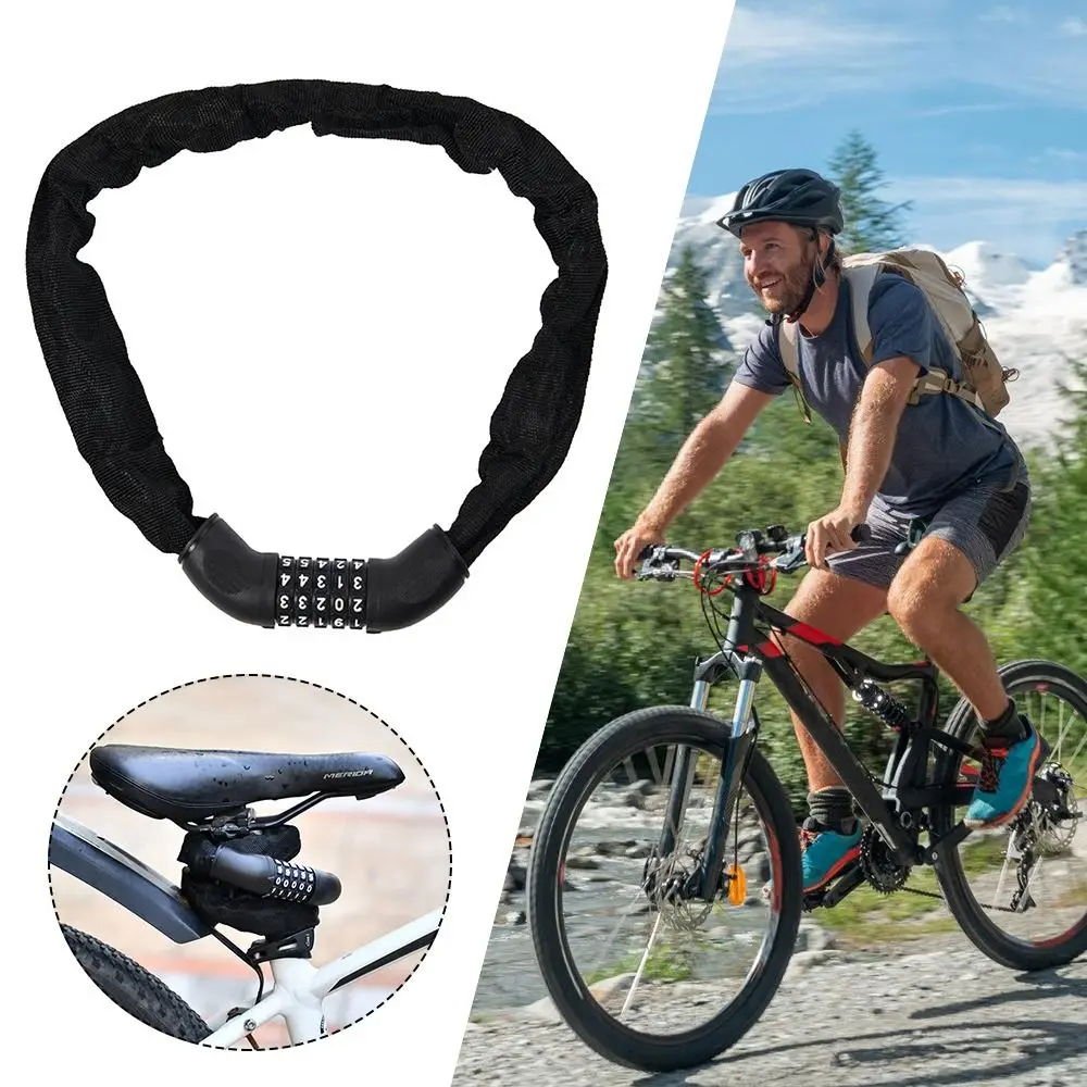 

Outdoor Use ABS Combination Chain Lock 5-Digit Steel Chain Anti-theft Lock Anti-Theft Safety Bicycle Locks Mountain Bike Use