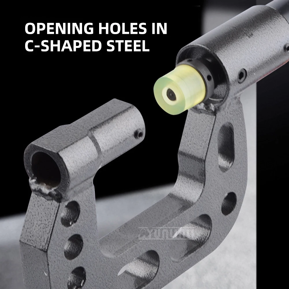 Punzonatrice idraulica senza fili |   Perforatrice portatile per vassoi per cavi, ferro angolare, acciaio a C e montaggio solare ​