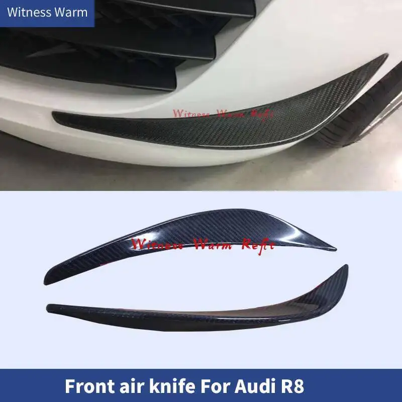

Carbon Fiber Front Bumper Side Fender Spoiler for Audi R8 V8 V10 2008 - 2015 2PCS Car Front air knife Side Splitter