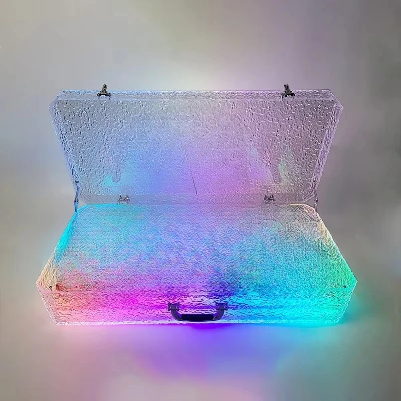 

Night Club Plastic Bottle Carrier LED Liquor Display Box Stand Wine Case Briefcase Glorifier Bottle Service Presenter