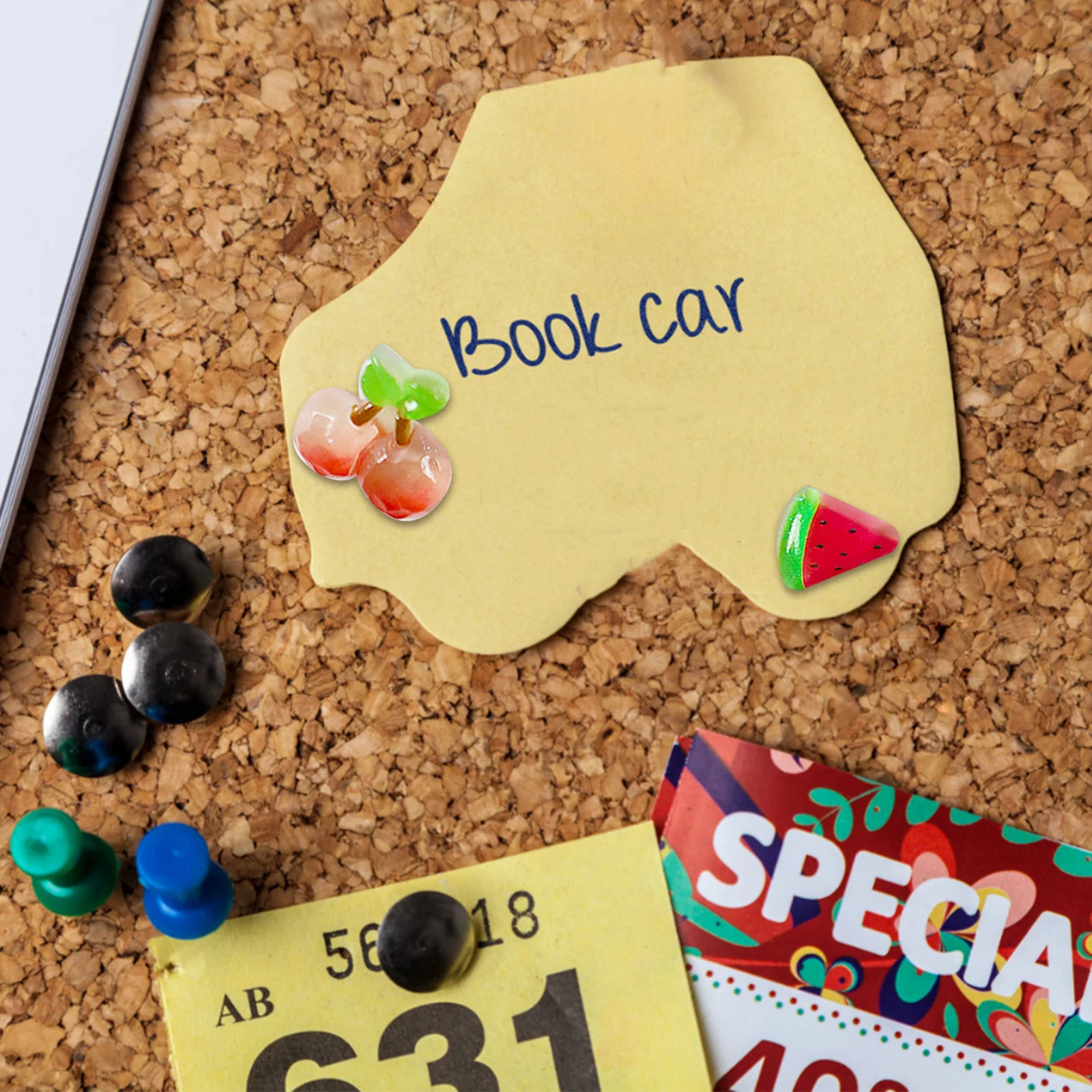 

30Pcs High Simulation Fruit Thumbtacks Resin Decorative Tacks for Bulletin Board Wall Photo Display Decoration