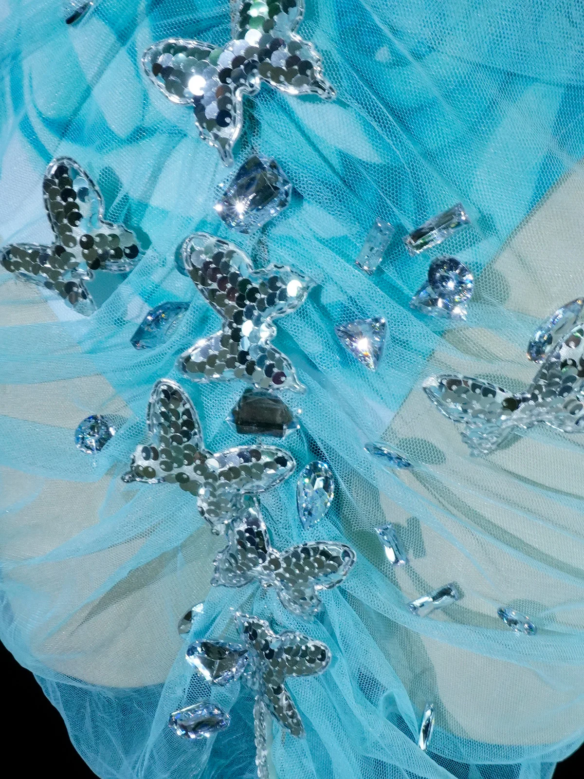 صفارة الإنذار فراشة الترتر تنورة علوية مجموعة النساء الثنائي لهجة المنشور الوردي منتصف الليل البط البري ملهى زي عيد ميلاد نادي المغني المرحلة ارتداء ​