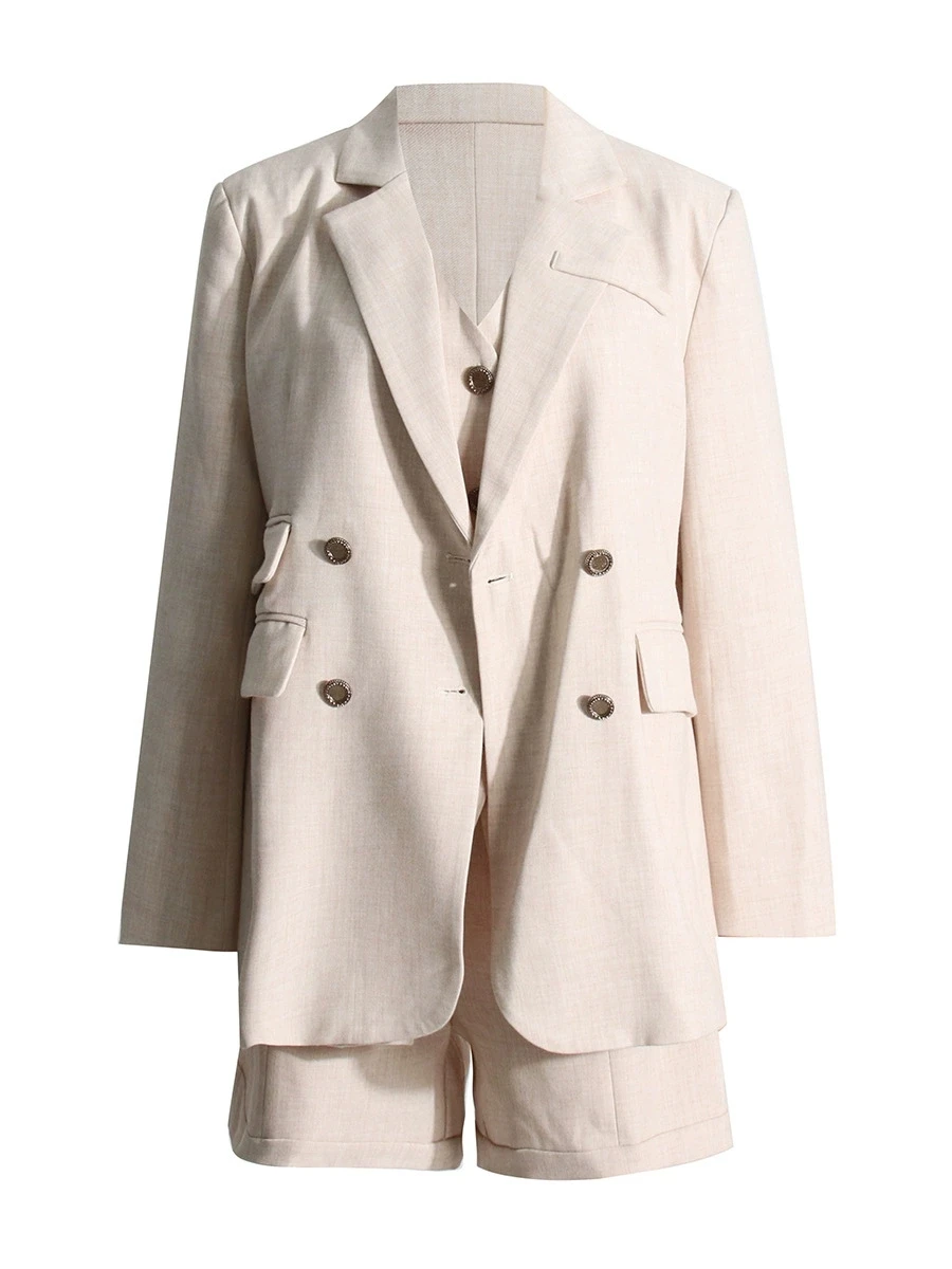 2025 sommer neue einfache temperament langärmelige anzug jacke weste anzug hosen anzug frauen professionelle tragen-GZXX 915