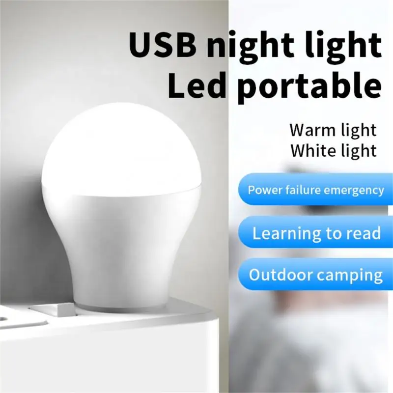 USB LED Light Bulb Portable Camping Light Mini Light Bulb 5V Power Book Light Student Study Outdoor Fishing Lighting Table Lamp