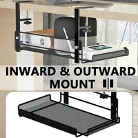 Under Desk Cable Management Tray No Drill Steel Desk Cable Organizers Wire Management Tray Cable Management Rack Storage Shelf