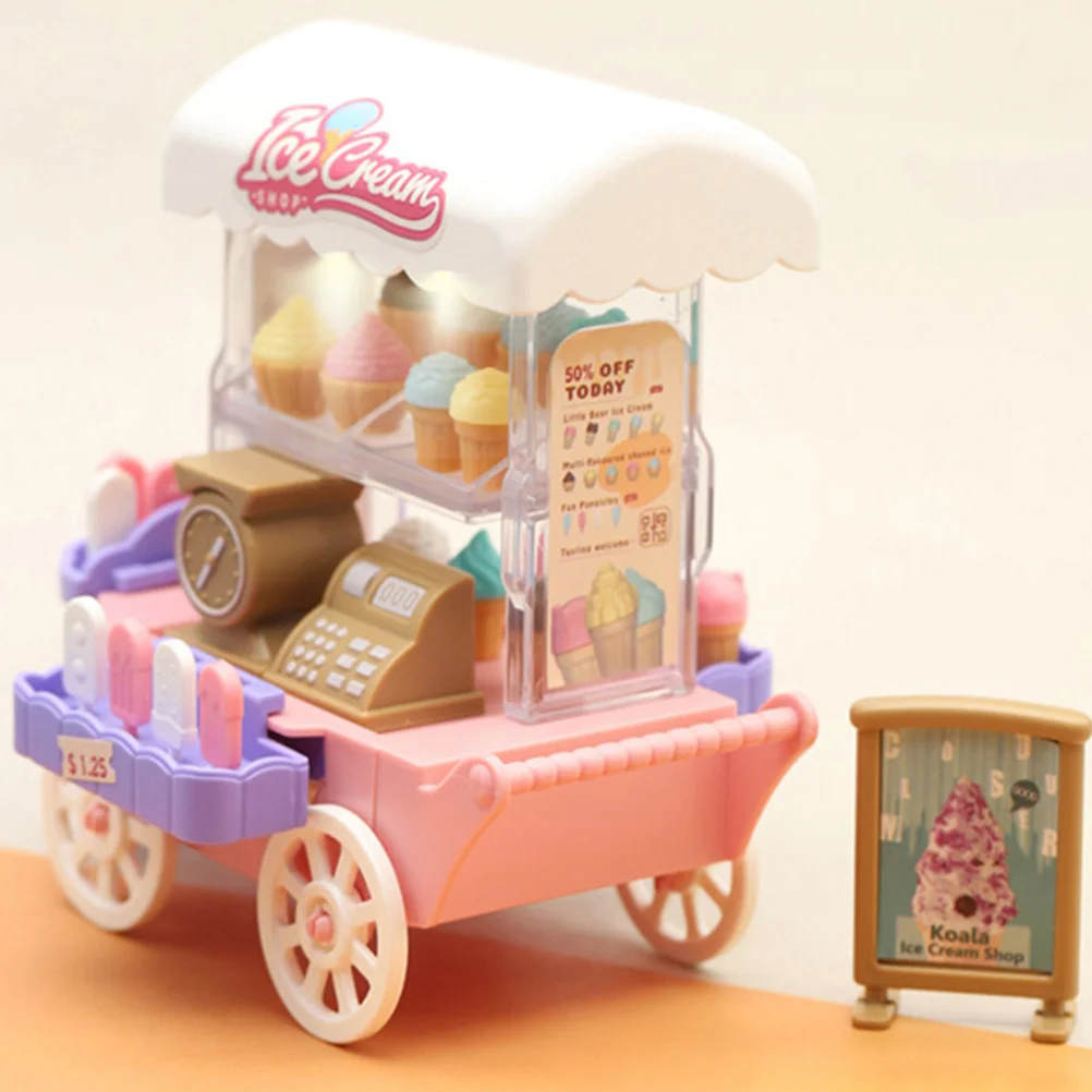 1 Set of Ice Cream Truck Toy Set Ice Cream Toy Pretend Play Ice Cream Truck Realistic Toys Set interesting plaything