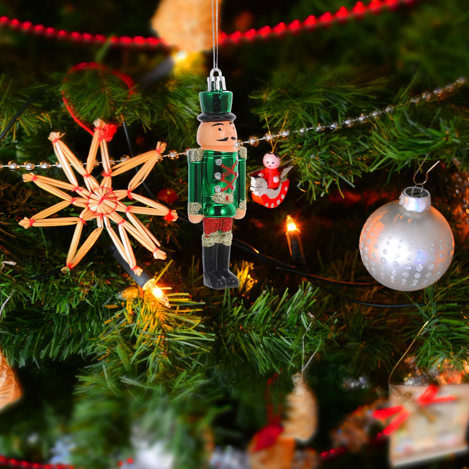 

4 Pcs Number Nutcracker Pendant Man Christmas Figures Plastic Decorative Nutcrackers