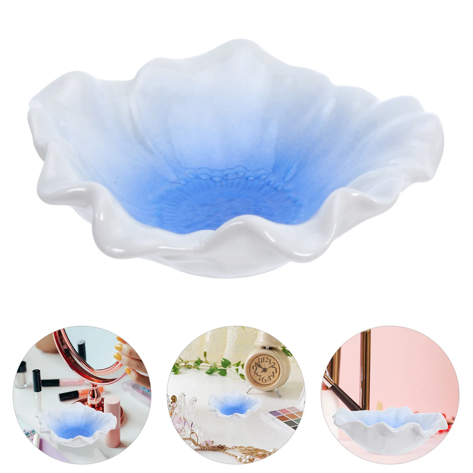 

Gradient Style Flower Pattern Jewelry Tray Elegant Display Plate Ideal for Organizing Jewelry Storage and Decoration