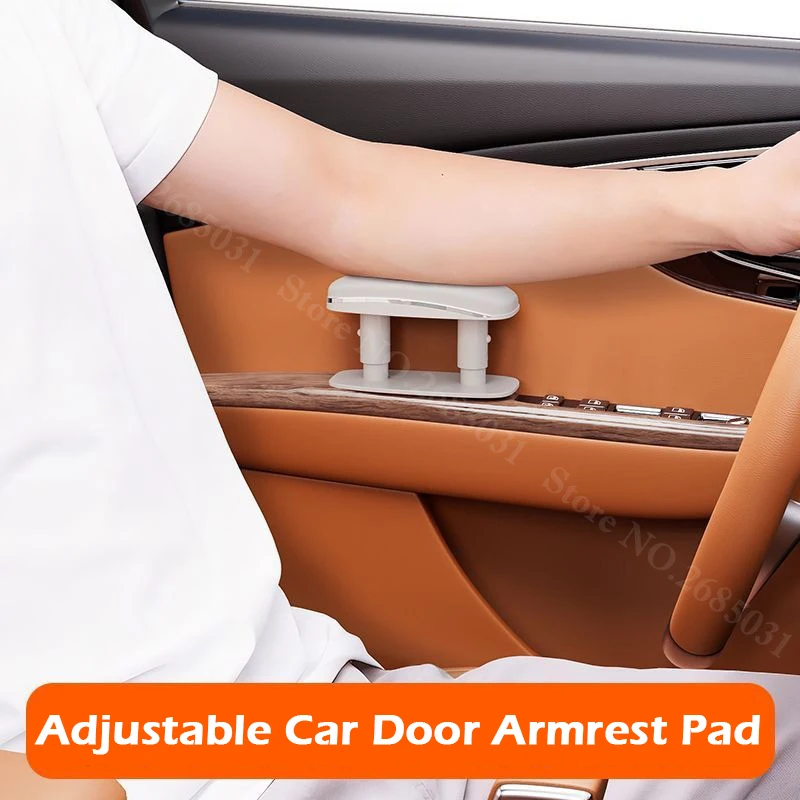 Car Door Armrest Pad Adjustable Height Car Arm Rest Elbow Support Cushion PU Leather Universal Interior Protective Mats