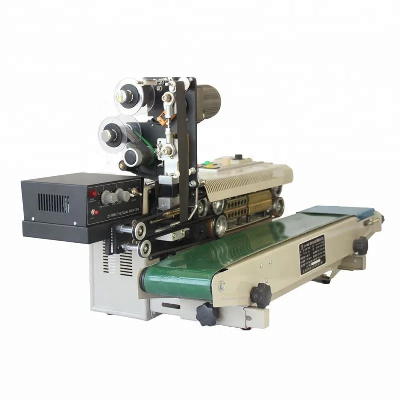 

Automatic ribbon code printing continuous band plastic bag sealer sealing machine