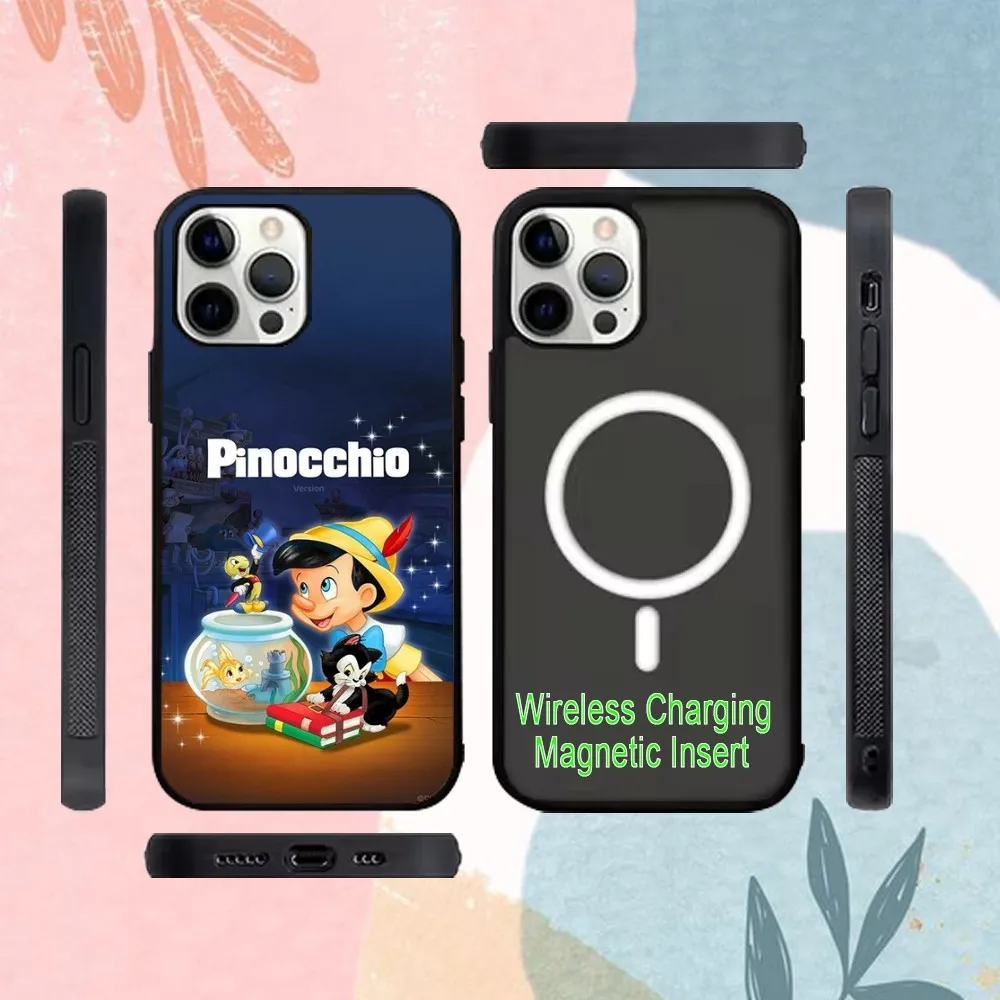 D-Disney Pinocchio Phone Case For IPhone 15 14 13 Pro Max 11 12 Mini Alex Mirror For Magsafe Wireless Charging Cover