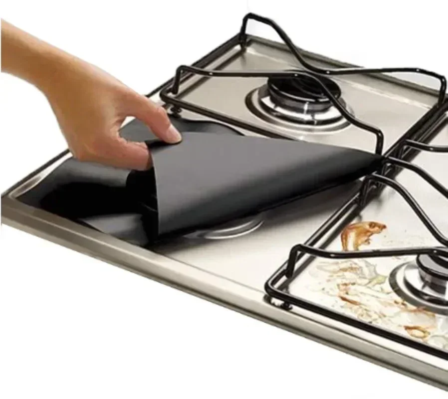 Accessori da cucina 1/4PC Fornello Protezione Della Copertura Fodera Stufa A Gas Protezione Stufa A Gas Piano Cottura Bruciatore Protezione Zerbino Fornello Copertura