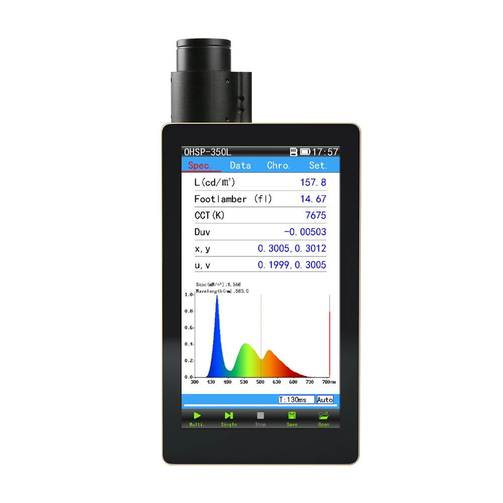 

HOPOOCOLOR Easy-handling and Accurate Analysis OHSP 350L Portable Luminance Spectrometer Visible light testing