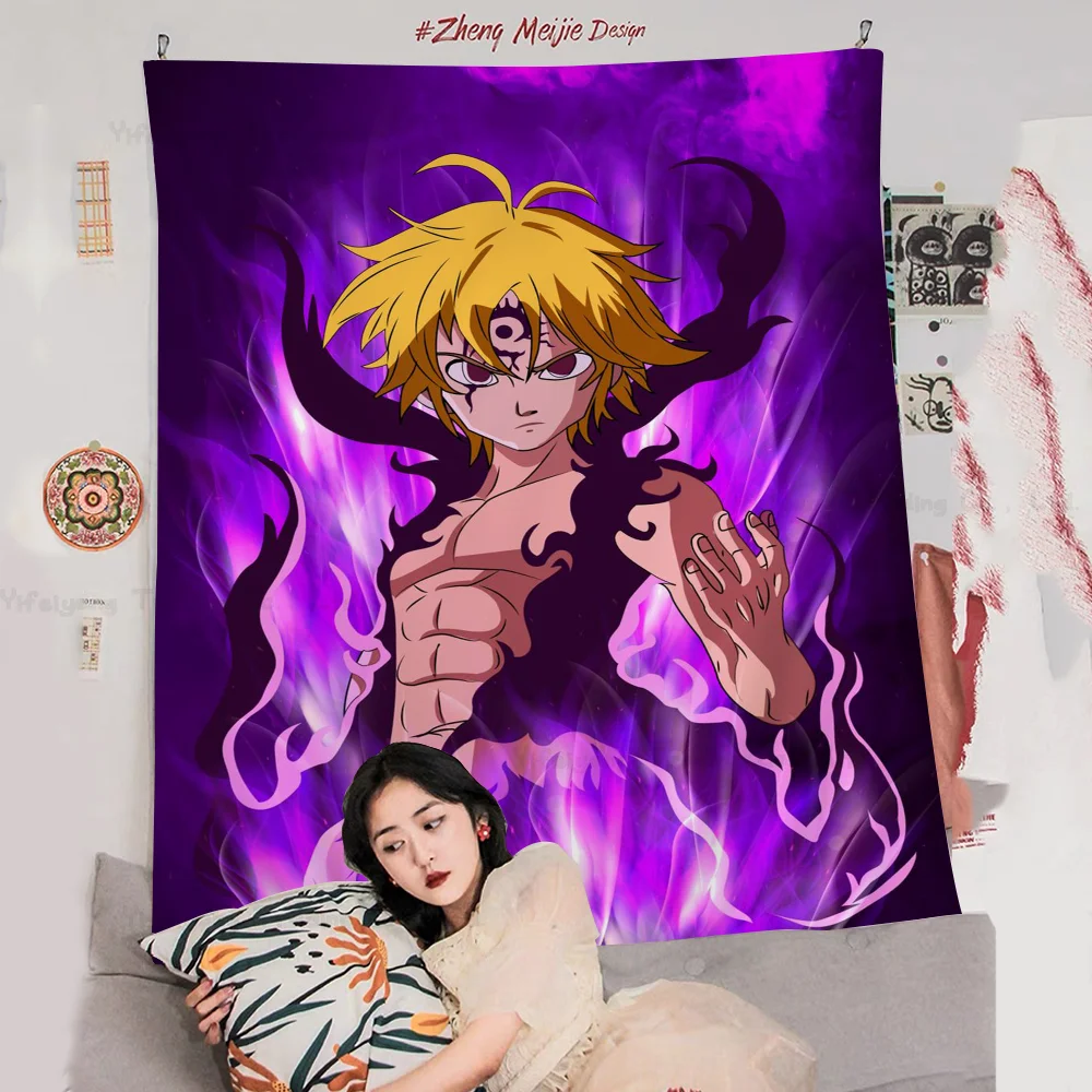 

The Seven Deadly Sins Anime Tapestry Art Printing Art Science Fiction Room Home Decor Wall Art Decor