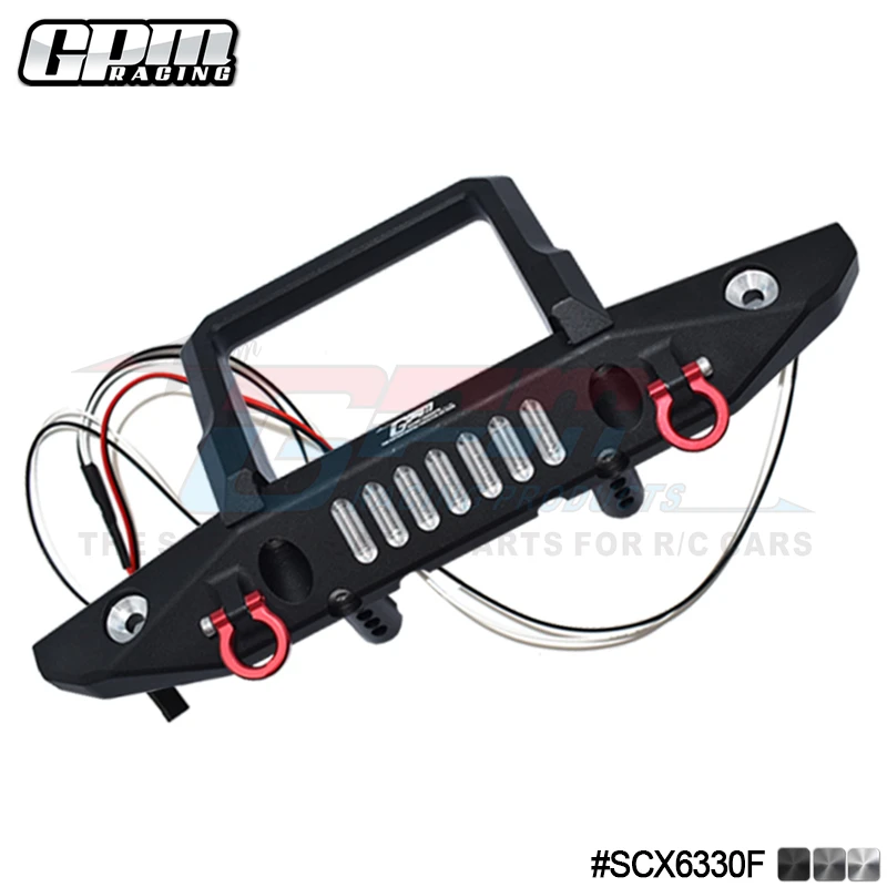 GPM Aluminium Front Bumper With D-Rings For AXIAL 1/6 SCX6 Jeep Trial Honcho