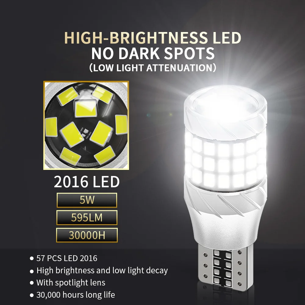 Oprah 2 قطع T15 W16W LED 921 سيارة شاحنة ضوء 12 فولت 24 فولت السوبر مشرق الذيل مصباح إشارة Led Canbus السيارات احتياطية عكس ضوء لمبة #6