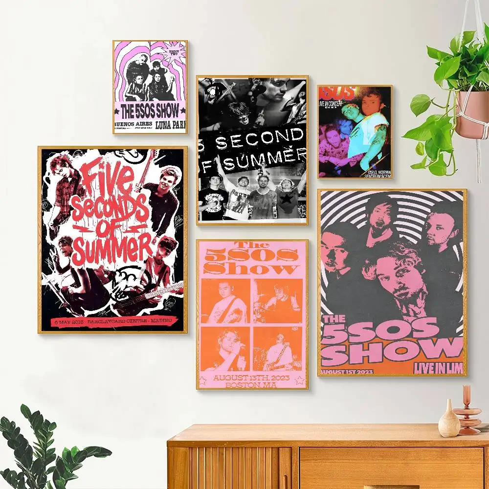 Band 5 S-Seconds Of S-Summer 5SOS Wall Art For Kitchen Decor, Poster Prints Home Decoration