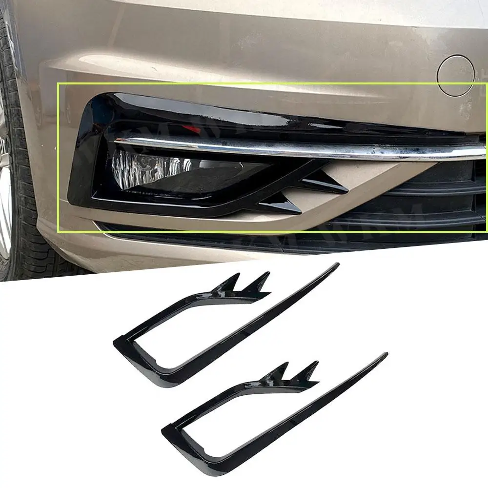 

for Volkswagen Golf 7.5 MK7.5 2017-2019 ABS Carbon Look Car Front Bumper Fog Light Grille Cover Trim Wind Knife Canards Bodykit