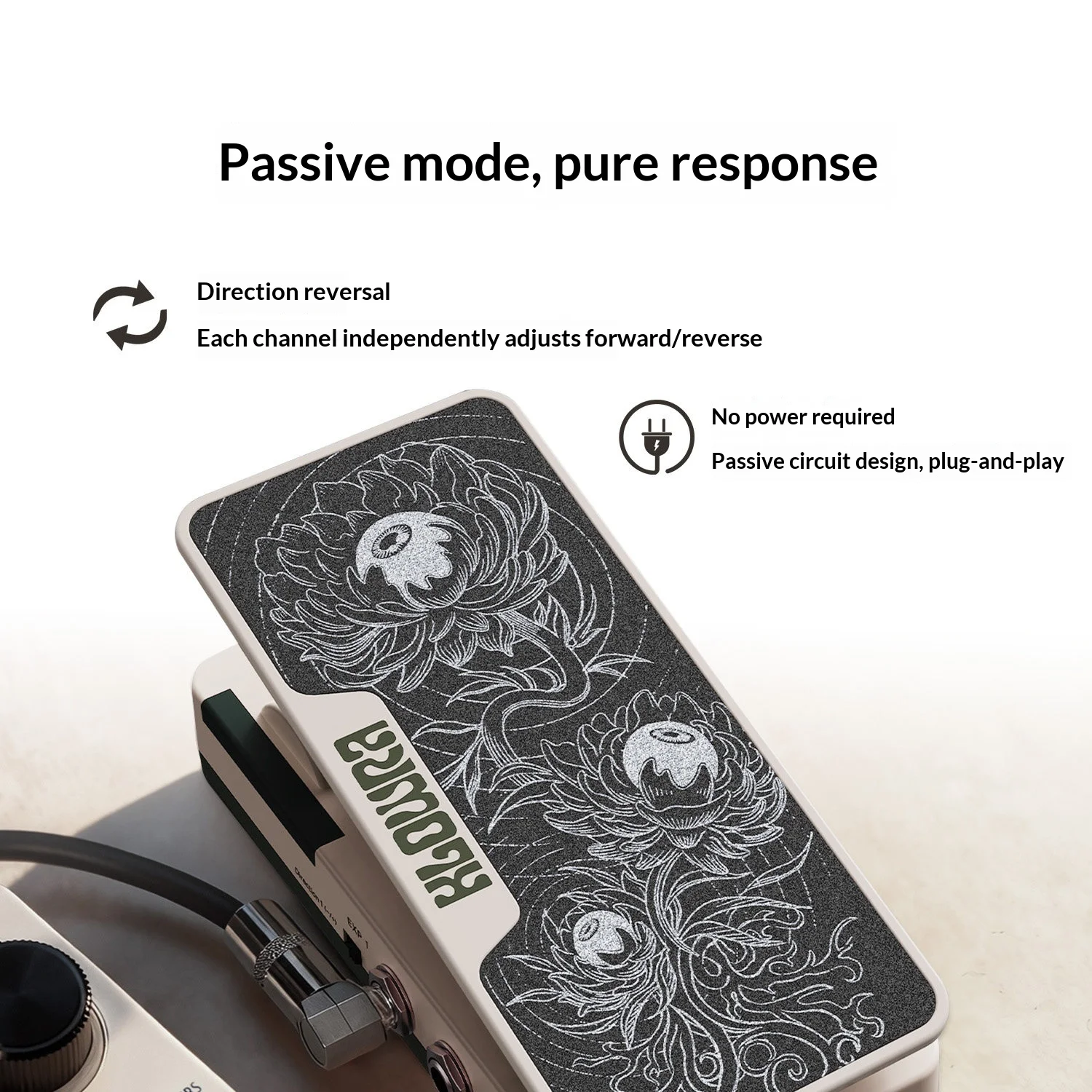 KLOWRA x HOTONE MANTRA Expression Pedal Passive Volume Control Dual Channel for Electric Guitar Effects Pedal view 4