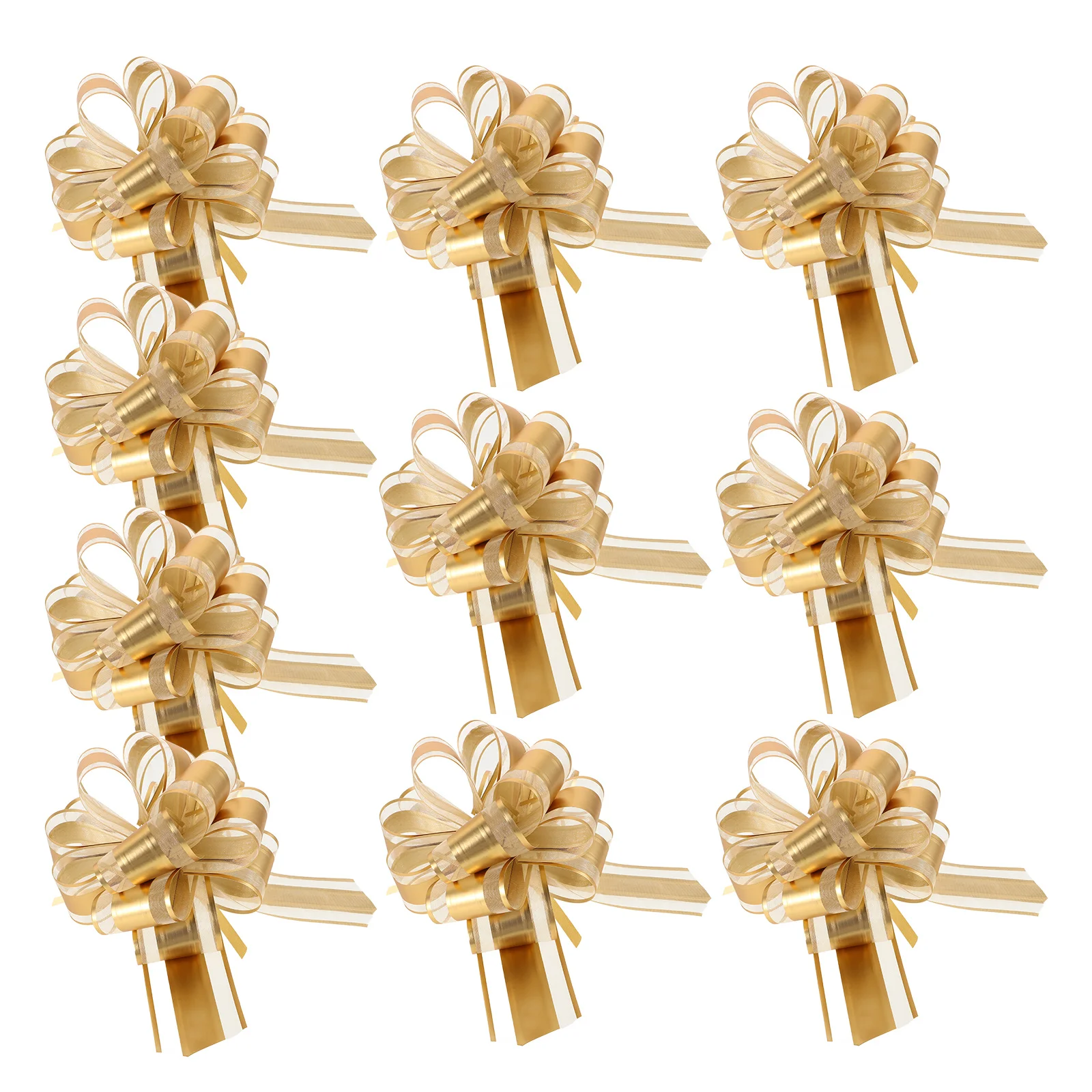 

10Pcs Pull Bows Wedding Car Decorations Exquisite Appearance Elegance Touch Romantic Atmosphere Plastic Made Pull Bows Flowers
