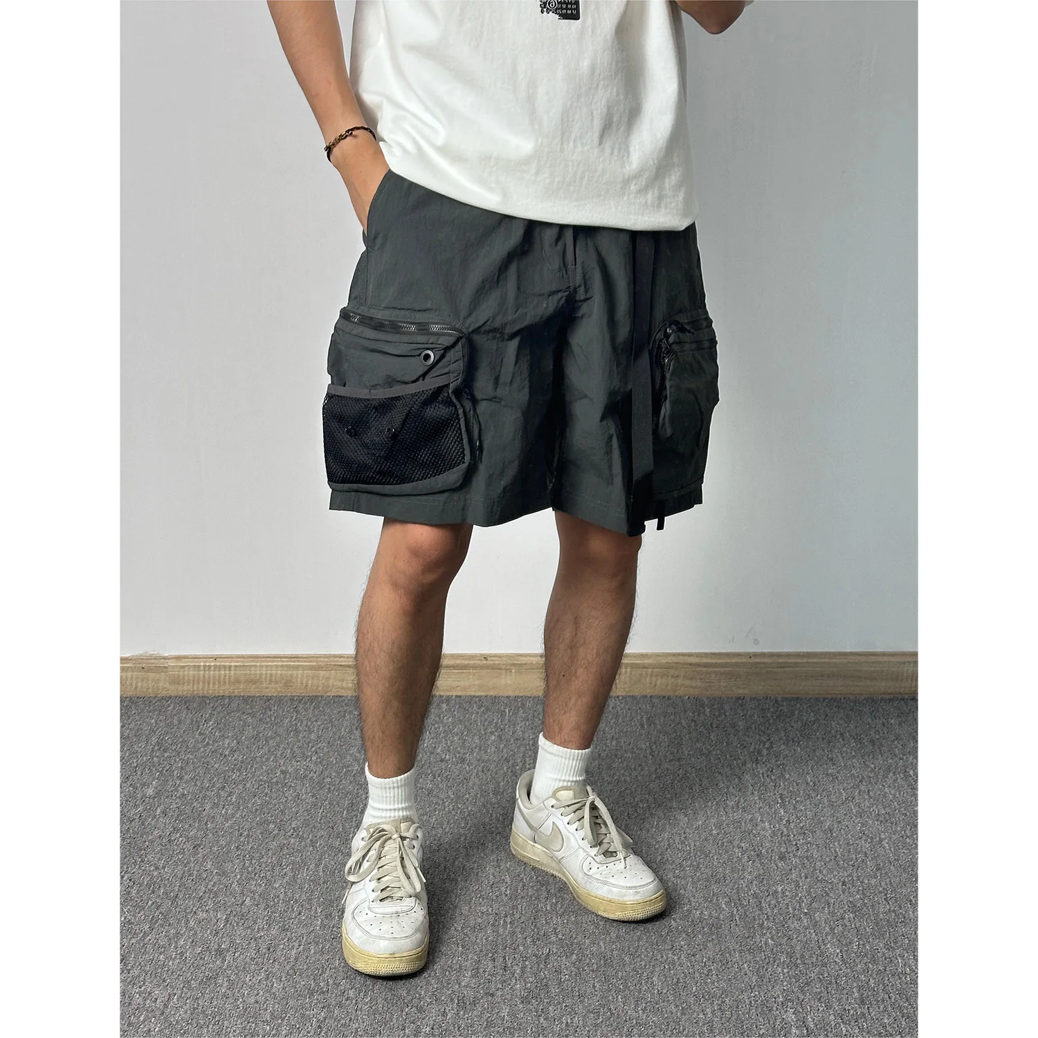 BPStone Self-Substitute Stone 24Ss Multi-Pocket Work Pants Waterproof Functional Loose Straight Outdoor Shorts
