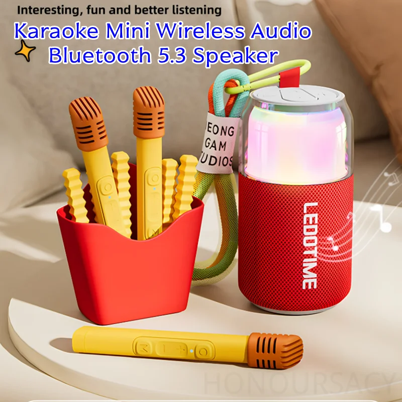 هدايا الأطفال HIFI ستيريو Bluetooth5.3 المتكلم المحمولة المنزل لطيف كاريوكي الصوت اللاسلكي مع 2 هيئة التصنيع العسكري الأسرة الغناء المتكاملة #3