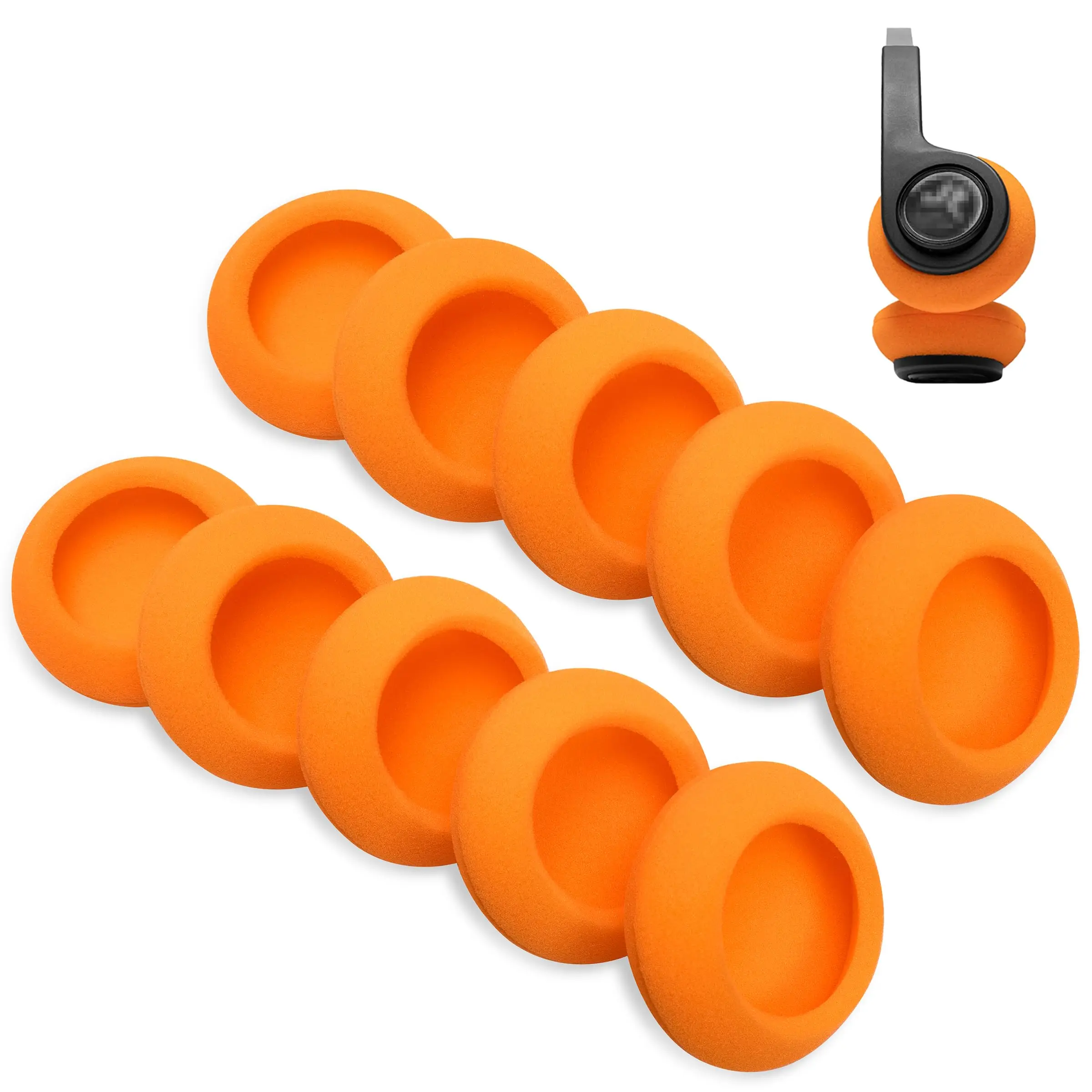 Foam Ear Pads Cushion 5 Pairs For JLAB Rewind 2, Rewind Wireless Retro Headphones etc, 4-5mm Thickness High Density, Orange