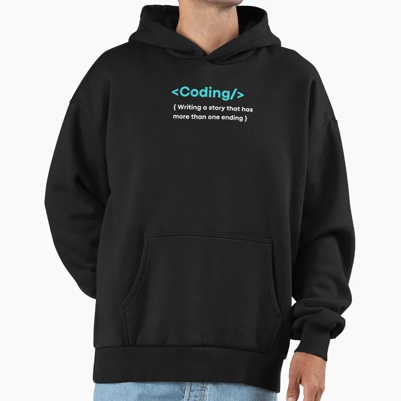 Funny Coding Design Graphic Hoodie Black Fleece Sweatshirt for Programmer Software Engineers Geek IT Developer Fan Gift Hooded