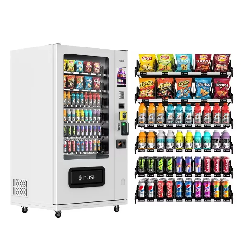 Máquina de Venda Inteligente para Shopping, Escritório, Escola, Equipamento de Venda de Lanches e Bebidas