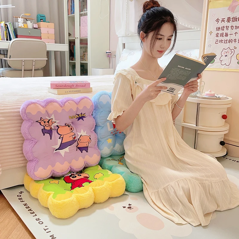 Comodo cuscino per sedile Crayon Shin Chan per pavimento della sedia Cuscino per seduta stampato in stile giapponese addensato Decorazioni per la casa Regali Ragazza