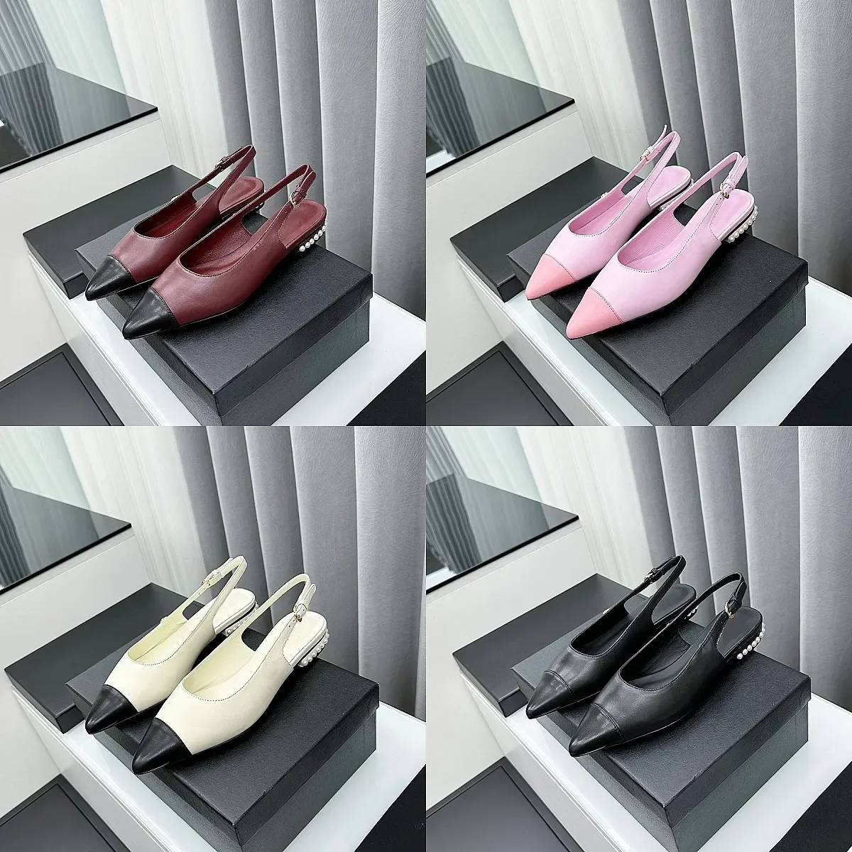 

Sandals Designer shoes Brand Mary Jane Ballet Flats Shoes Women Spring Quilted Genuine Leather Slip on Ballerina Round Toe Ladie