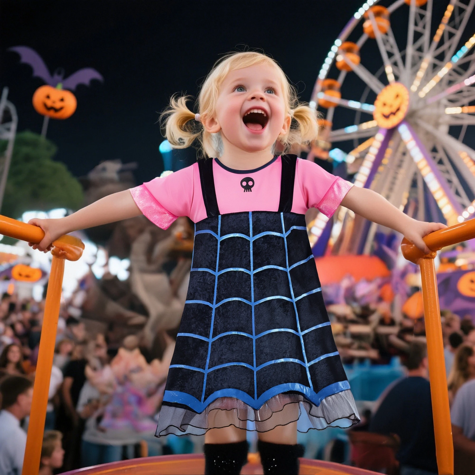 فستان Vampirina التأثيري للفتيات والأطفال ملابس الأميرة الساحرة فستان عيد الميلاد والهالوين زي حفلة كرنفال للأطفال