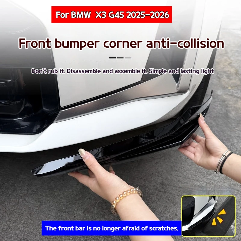 

For BMW X3 G45 2025-2026 Front bumper guard corner anti-collision strip, bumper protection cover corner anti-scratch decoration