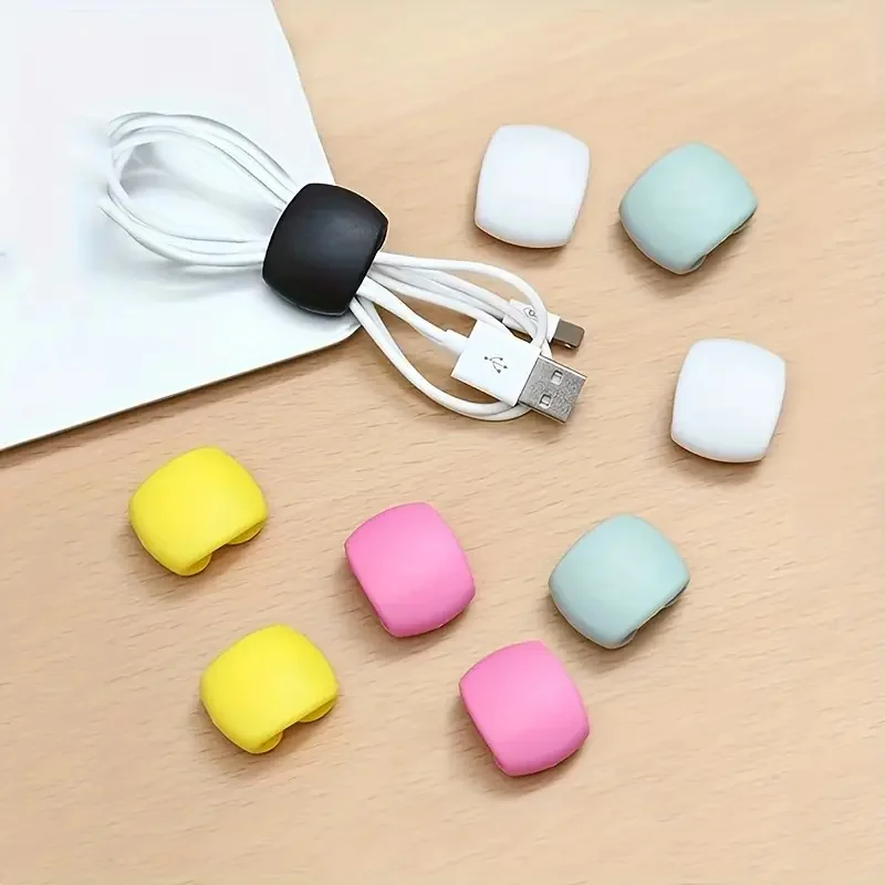 5/10/15/20pcs Multi-Functional Soft Plastic Anti-Tangle Cable Organizer Clips Suitable for Charging Cords and Earphone Wires