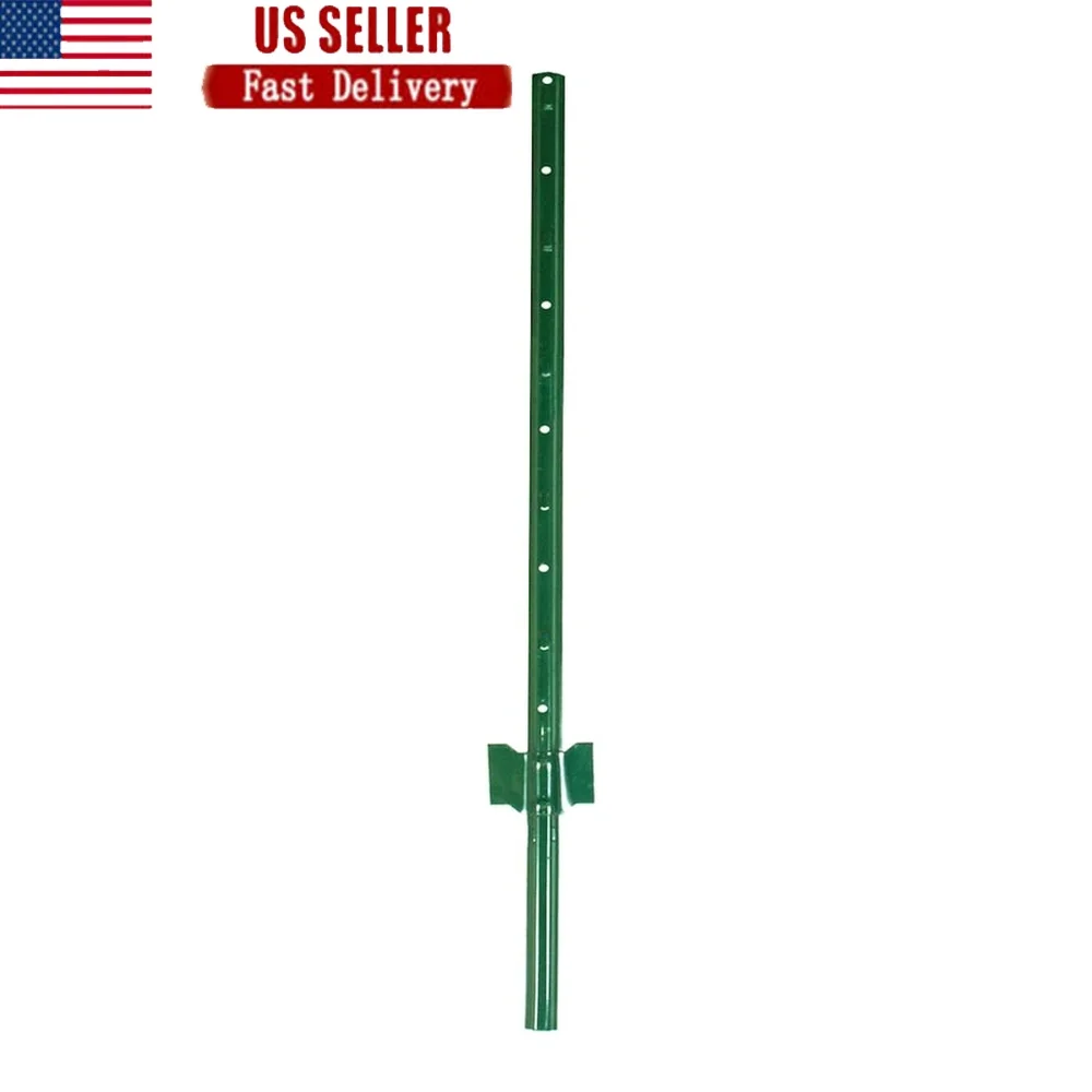 

4ft Steel U Post Powder Coated Rust Resistant Easy Install Lightweight Fencing Garden Support with Tabs