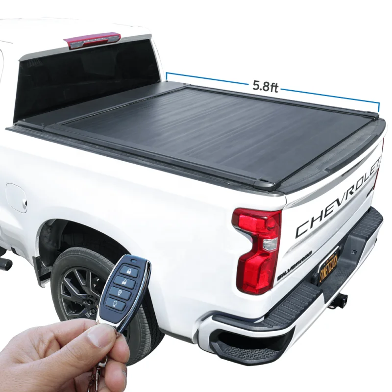 

For Silverado 1500 (2007 - 2022) Short Bed Power- Electric retractable Hard Tonneau Cover electric roller cover