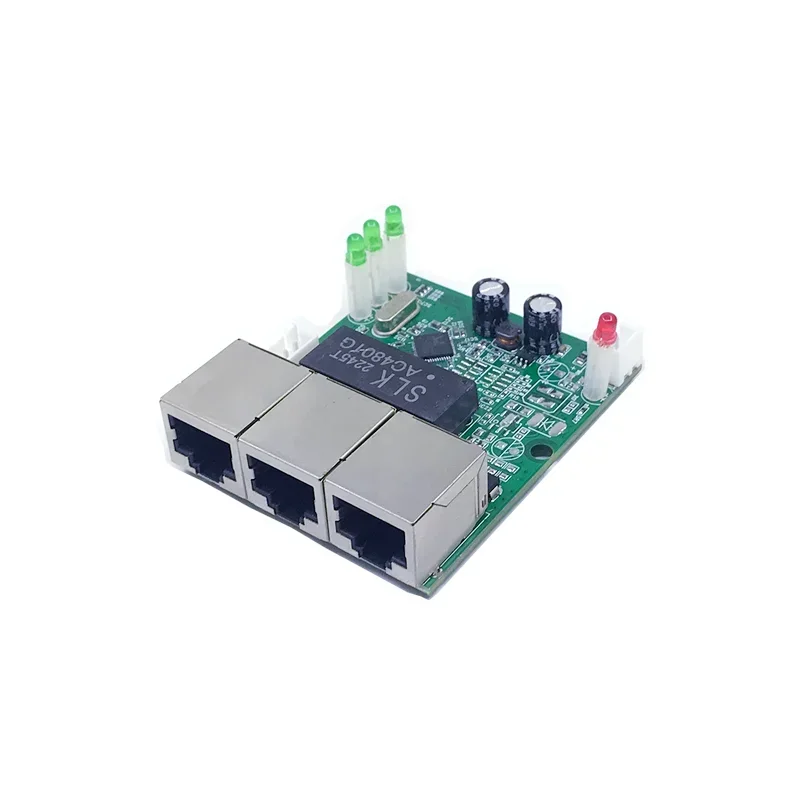 Mini PCBA 4 Poorten Netwerkmini ethernet switch module 10/100Mbps 5V 12V 15V 18V met Bliksembeveiliging 4KV, antistatische 4KV