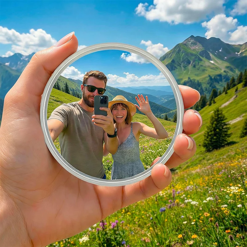 Travel Handheld Round Mirror High-Definition Anti Fouling Makeup Mirror Portable Convex Reflective Mirror Pocket Makeup Mirror