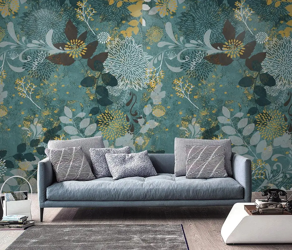 

Custom Wallpaper Rustic Botanical Floral Leaves Mural Living Room Bedroom Wallpaper Pattern 3d Wallpaper Home Decor