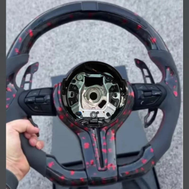 For BMW F20 F22 F30 F32 F34 F36 F80 M3 F10 F11 F82 M4 F15 X5 F25 X3 F26 Forged Carbon Perforated Leather Steering Wheel