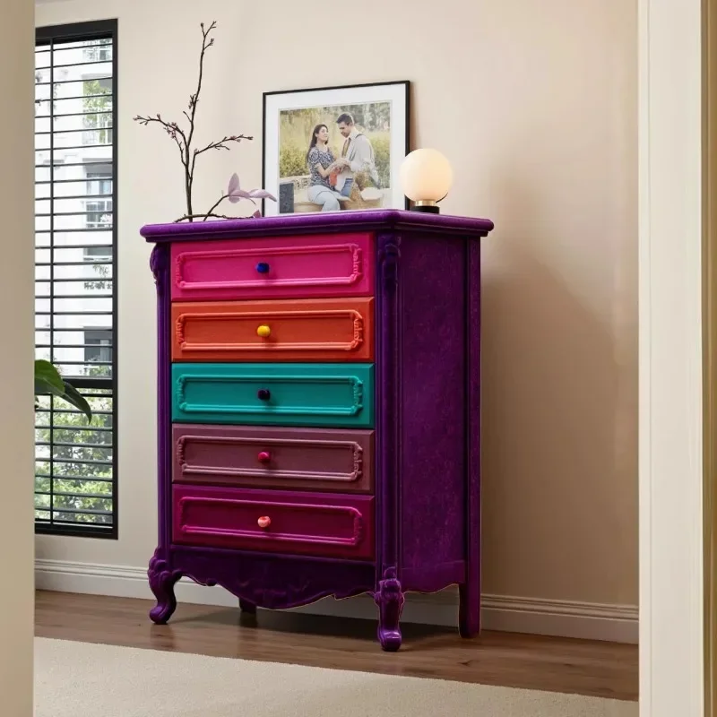 

Modern light luxury pop style art storage drawer type chest of drawers living room locker
